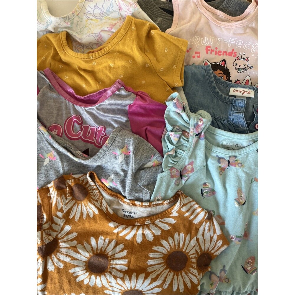 Cat & Jack Carter's Girls 3T Cotton Butterfly, Unicorn, Flower Gabby Prints